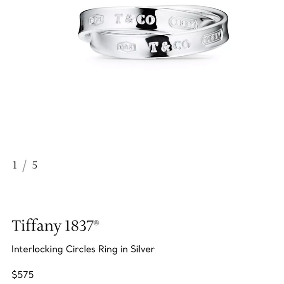 🔴Authentic TIFFANY & CO 1837 VintageSterling Silver Interlocking Circles Ring🔴 - Picture 11 of 11